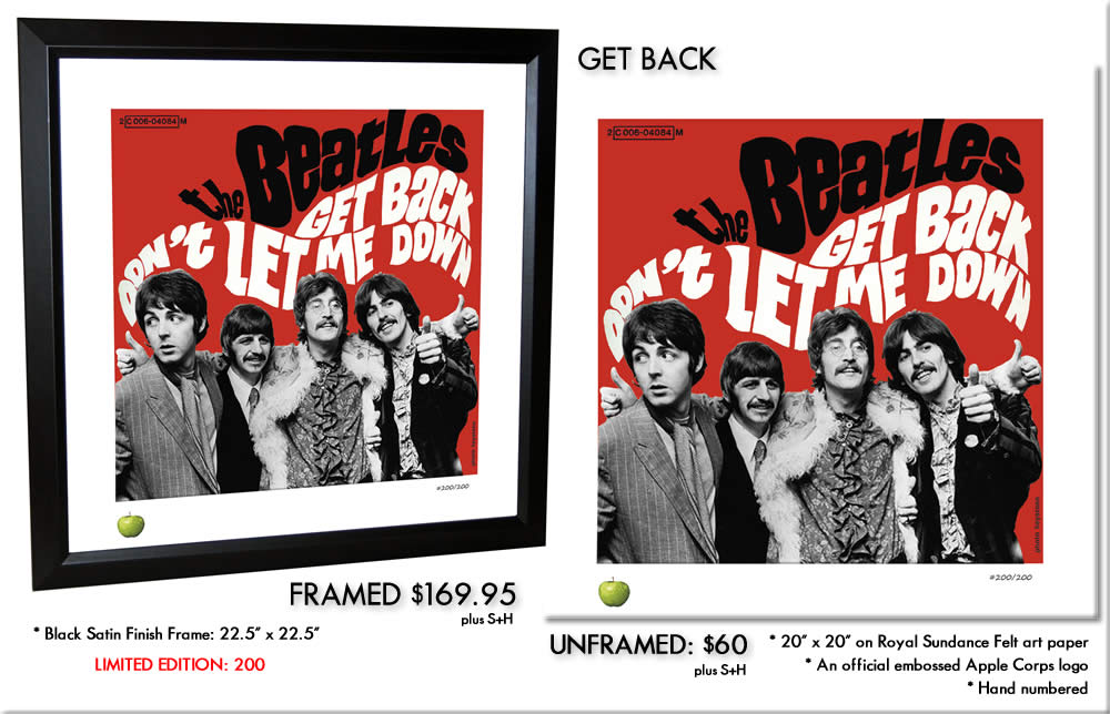 BEATLES SINGLES LITHOGRAPH - GET BACK