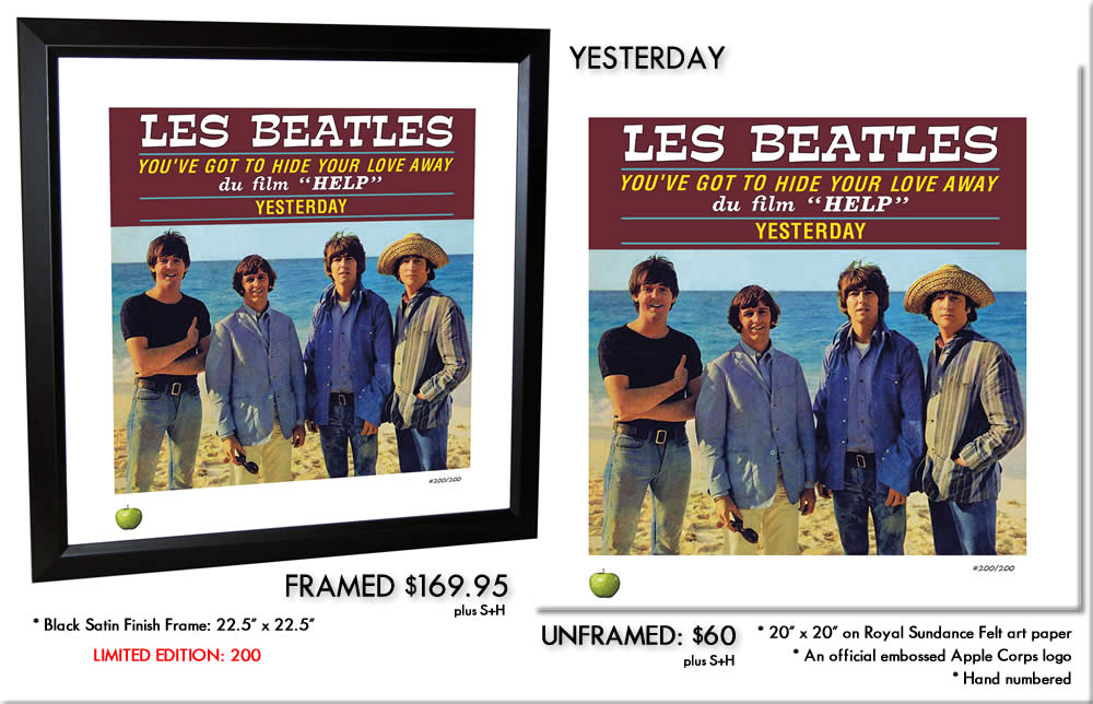 BEATLES SINGLES LITHOGRAPH - YESTERDAY