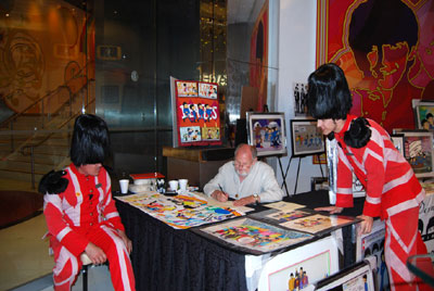 LOVE SHOW GUARDSMEN TAKE A TIME OUT TO ADMIRE RON CAMPBELL'S ART