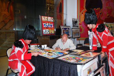LOVE SHOW GUARDSMEN TAKE A TIME OUT TO ADMIRE RON CAMPBELL'S ART