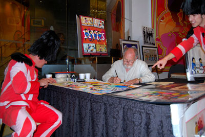 LOVE SHOW GUARDSMEN TAKE A TIME OUT TO ADMIRE RON CAMPBELL'S ART