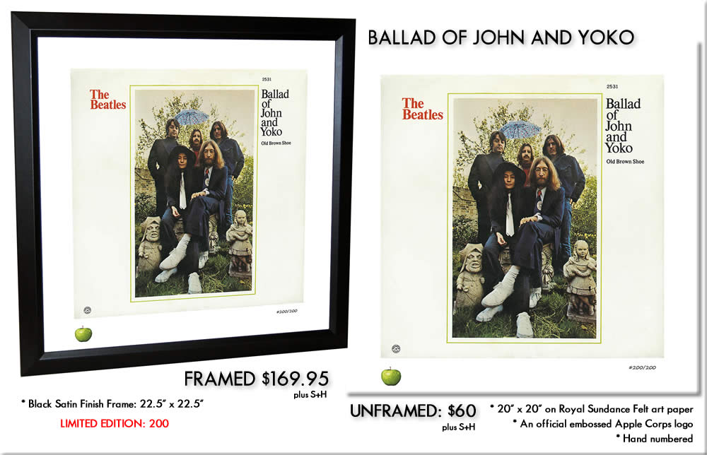 BEATLES SINGLES LITHOGRAPH - BALLAD OF JOHN AND YOKO