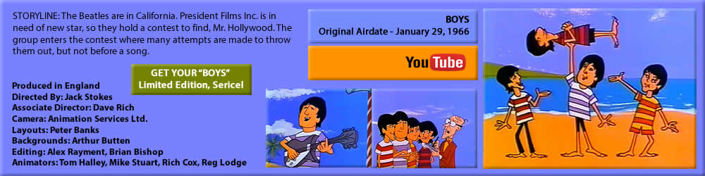 THE BEATLES SATURDAY MORNING CARTOON, "BOYS"