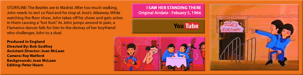 THE BEATLES CARTOON, "I SAW HER STANDING THERE"