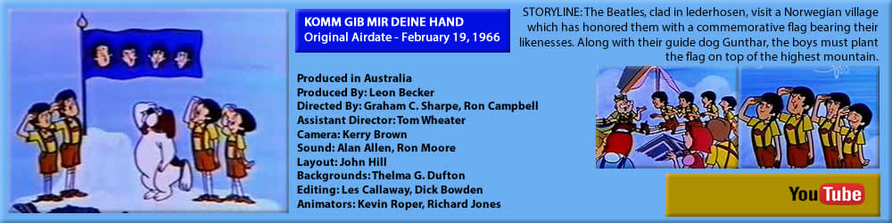 THE BEATLES SATURDAY MORNING CARTOONS, "KOMM GIB MIR DEINE HAND"